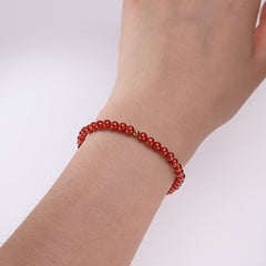 Deep Red Carnelian Bead Necklace - Elegant Energy for Harmony & Prosperity