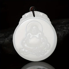 Golden Silk Laughing Buddha Pendant for Prosperity & Joy