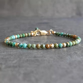 Bohemian Turquoise Bracelet - Handmade Natural Stone for Inner Wisdom & Daily Harmony