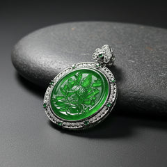 Retro Green Thousand-Hand Guanyin Pendant - Compassion, Protection & Spiritual Harmony Jewelry
