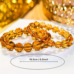 Natural 7A+ Brazilian Tiger's Eye Wealth Bracelet Caramel Yellow Crystal for Prosperity