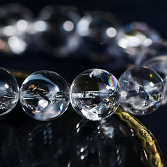 Classic White Crystal Bracelet Iridescent Rainbow Effect October Birthstone Spiritual Protection Good Luck Charm