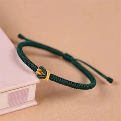 Handmade Woven Rope Bracelet - Deep Red String for Protection & Harmony Energy