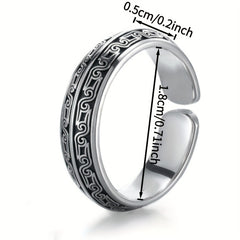 Adjustable Bronze Beast Scroll Ring | Ancient Strength Symbolism for Heritage & Energy Enhancement