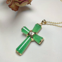 Bohemian Natural Stone Cross Pendant Necklace - Unplated Design for Beach Parties & Festive Gifts with Positive Energy