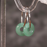 Vintage Natural Green Stone Hoop Earrings: A Quiet Dialogue with Earth and Time