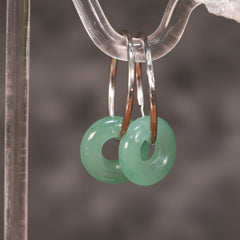 Vintage Natural Green Stone Hoop Earrings: A Quiet Dialogue with Earth and Time