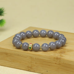 Gray Agate Beaded Bracelet for Calm, Grounding, and Emotional Balance