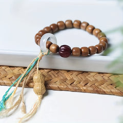 Vintage Sandalwood Beaded Bracelet: Bohemian Multi-Layer Design for Energy Balance & Spiritual Connection