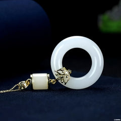 Elegant Natural Stone Pendant Necklace for Spiritual Harmony and Positive Energy Flow