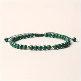 Natural Malachite Beads Braided Bracelet - Energy Balance & Lucky Hand Jewelry