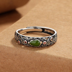 Vintage Fortune & Peace Gourd Ring - Ethnic Style for Harmony & Prosperity