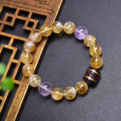 Natural Citrine & Amethyst Bohemian Bracelet - Crystal Energy for Daily Harmony & Spiritual Growth