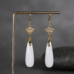 Bohemian Agate Drop Earrings - Vintage Chinese Style Natural Stone Fashion Accessory for Harmony and Elegance