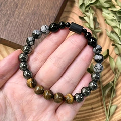 Handmade Natural Stone Bracelet - Grounding Protection & Energy Balance