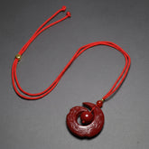 Lucky Cinnabar Pendant Necklace — Protection, Grounding & Heart Energy
