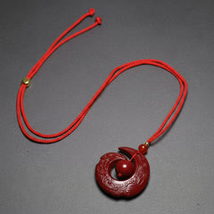 Lucky Cinnabar Pendant Necklace — Protection, Grounding & Heart Energy