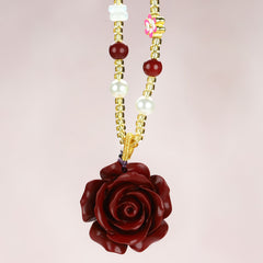 High-Content Cinnabar and Purple Golden Sand Rose Flower Carved Pendant for Eternal Love, Passion and Spiritual Protection