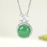 Elegant Green Peace Buckle Necklace for Harmony, Tranquility, and Elegant Style