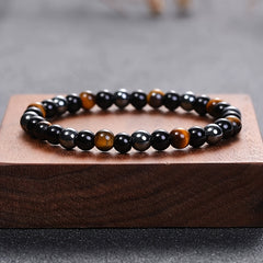 6mm Tiger Eye Bead Bracelet - Bohemian Style Energy for Yoga & Daily Wear