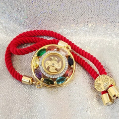 Buddha Wheel Lucky Charm Bracelet — Multicolor Gemstone Harmony & Protection Talisman