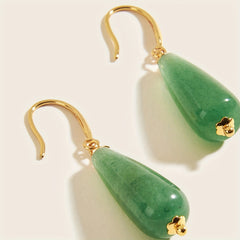 Vintage Drop-Shaped Stone Earrings - Bohemian Energy & Vacation Harmony