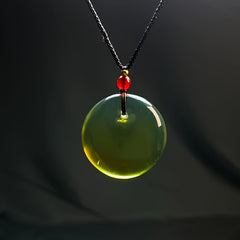 Zen Green Resin Buddha Pendant Necklace for Inner Peace, Unisex Minimalist Style, Perfect for Meditation