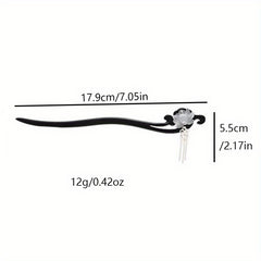 Vintage Lotus Hairpin with Tassel - Elegant Wooden Hair Accessory for Daily Elegance & Spiritual Harmony