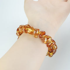 Unisex Irregular Amber Bracelet for Grounding, Vitality, and Emotional Balance