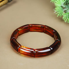 Boho Style Natural Blood Amber Bracelet - Unisex Valentine's Gift for Energy & Protection