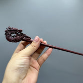 Wood Carved Chinese Zodiac Dragon Hairpin - Indoor & Outdoor Decor, No Electricity Required, Ideal for Various Room Types & Gift Giving - Harmony Energy Talisman