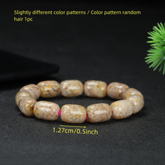 Vintage Natural Agate Beaded Bracelet for Grounding, Stability, and Emotional Balance