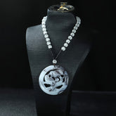 Natural Agate Magpie & Plum Blossom Pendant for Joy, Good Fortune, and Resilience