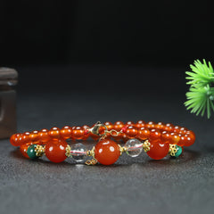 Vintage Red Agate Beaded Necklace for Vitality, Protection, and Grounded Elegance