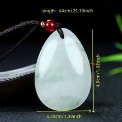 Natural Stone Water Drop Pendant Rope Necklace for Cleansing & Harmony