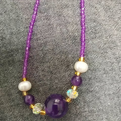 Elegant Garnet & Pink Quartz Necklace for Love, Healing & Emotional Balance