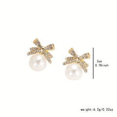 Elegant Bow & Butterfly Clip-On Earrings with Positive Energy - Retro Vintage Style for Daily Wear