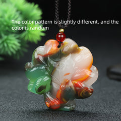 Obsidian Fox Pendant Necklace for Insight and Perceptive Awareness