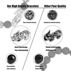 Feng Shui Black Obsidian Wealth Bracelet - Attract Wealth & Luck with 12mm Beads