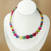Bohemian Style Colorful Glass Bead Necklace - Vibrant Joyful Energy for Men, All-Season Wear