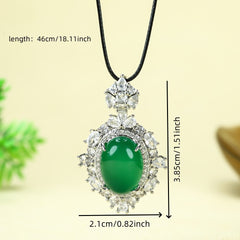 Luxurious Green Agate Pendant Necklace for Harmony, Abundance, and Spiritual Balance