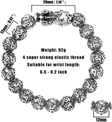 Feng Shui Black Obsidian Wealth Bracelet - Attract Wealth & Luck with 12mm Beads