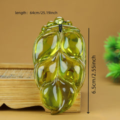 Natural Amber Tree Leaf Pendant - Overnight Wealth & Spiritual Protection Necklace