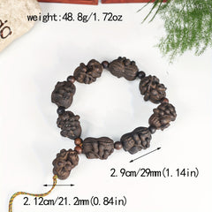 Natural Agarwood Peanut Bracelet - Symbolizes More Blessings & Good Fortune | Spiritual Energy Enhancement