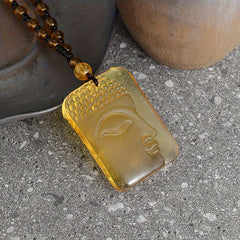 Sakyamuni Buddha Frosted Pendant Necklace — Calm Mind, Protection & Abundance Energy Talisman