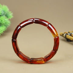 Boho Style Natural Blood Amber Bracelet - Unisex Valentine's Gift for Energy & Protection