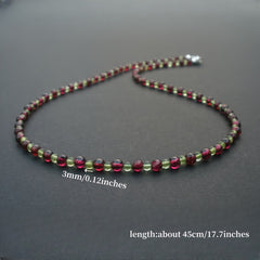 Peridot & Garnet Birthstone Necklace - Harmony & Prosperity for Daily Wear