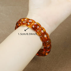 Men's Amber Resin Bracelet - Grounding Energy, Sophisticated Style for Formal & Casual Wear