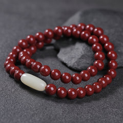 Unfinished Cinnabar & River Stone: The Bracelet Worn When You Choose the Path, Not Just the Goal