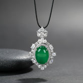 Luxurious Green Agate Pendant Necklace for Harmony, Abundance, and Spiritual Balance